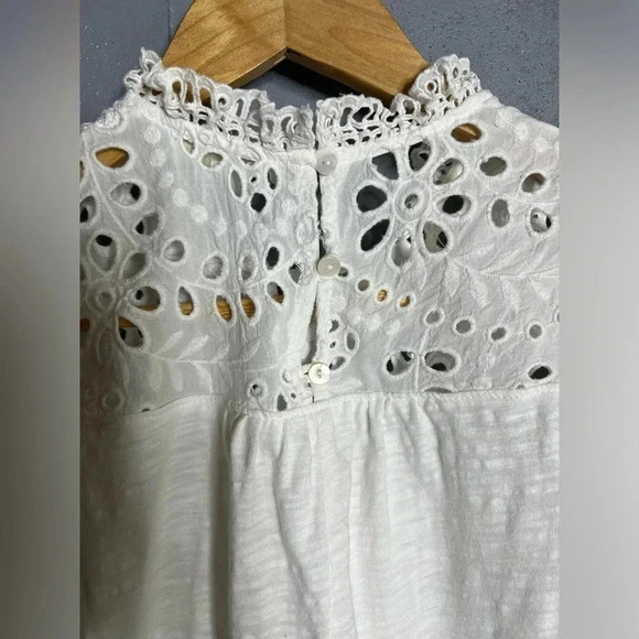Anthropologie Eri+ Ali  Women's Precieuse High Neck Eyelet Blouse - Picture 5 of 8